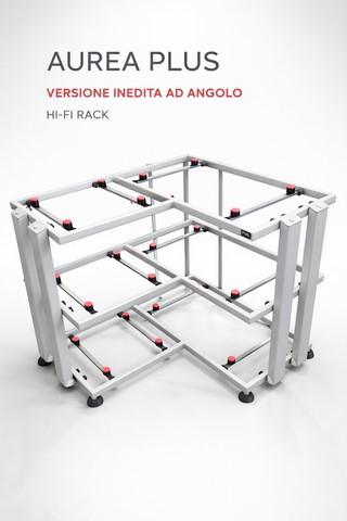 RACK HI-TECH SU MISURA E FINITURA DEMAUDIO VERSIONE AD ANGOLO AUREA PLUS RACK AD ANGOLO DEMAUDIO